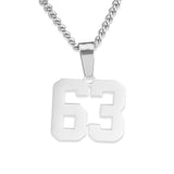 Number Pendant Necklace - Silver - ViViGleam