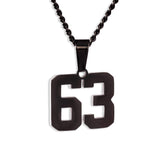 Number Pendant Necklace - Black - ViViGleam