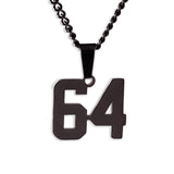 Number Pendant Necklace - Black - ViViGleam