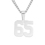 Number Pendant Necklace - Silver - ViViGleam