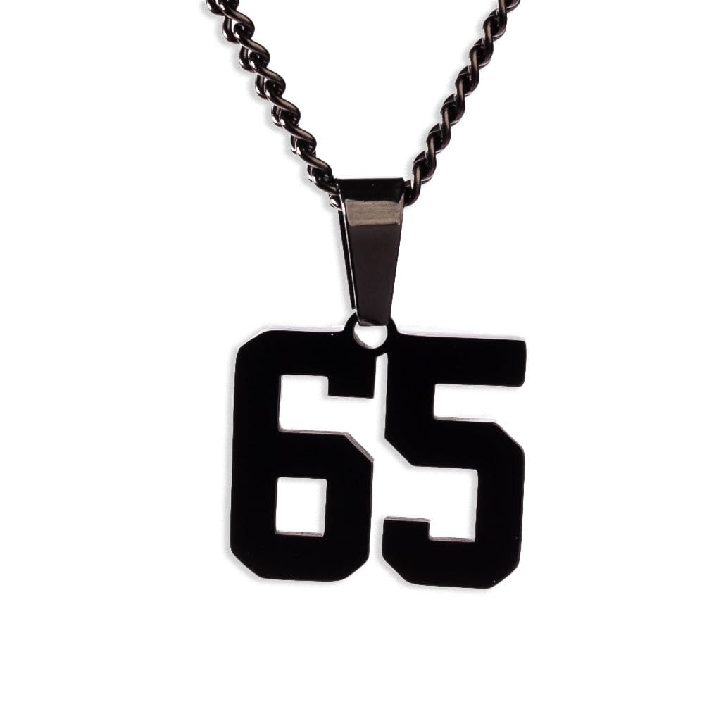 Number Pendant Necklace - Black - ViViGleam