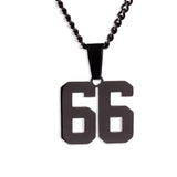 Number Pendant Necklace - Black - ViViGleam