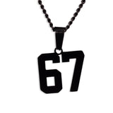 Number Pendant Necklace - Black - ViViGleam