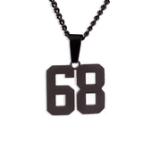 Number Pendant Necklace - Black - ViViGleam