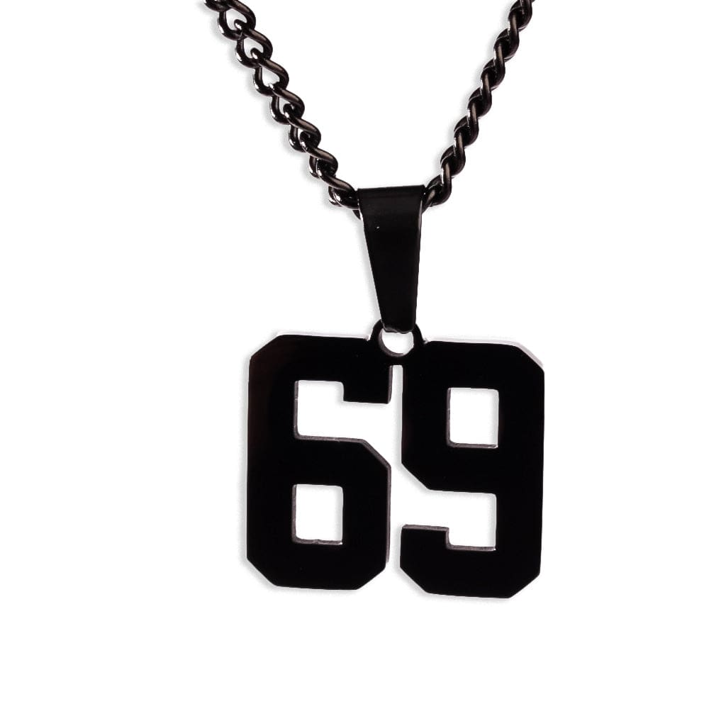 Number Pendant Necklace - Black - ViViGleam
