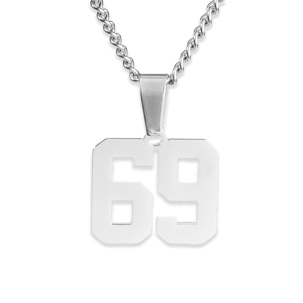 Number Pendant Necklace - Silver - ViViGleam