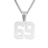 Number Pendant Necklace - Silver - ViViGleam