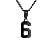 Number Pendant Necklace - Black - ViViGleam
