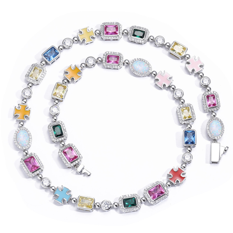 10mm Colored Gemstone Art Chain - ViViGleam