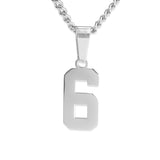 Number Pendant Necklace - Silver - ViViGleam