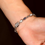 6mm Blue Gemstone Art Bracelet