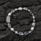 6mm Blue Gemstone Art Bracelet