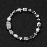 6mm Blue Gemstone Art Bracelet