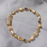 6mm Blue Gemstone Art Bracelet