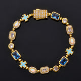 6mm Blue Gemstone Art Bracelet