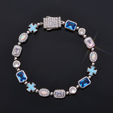6mm Blue Gemstone Art Bracelet