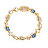 6mm Blue Gemstone Art Bracelet