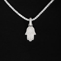 Iced Hamsa Hand Pendant - ViViGleam
