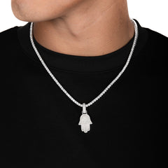 Iced Hamsa Hand Pendant - ViViGleam