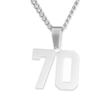 Number Pendant Necklace - Silver - ViViGleam