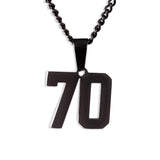 Number Pendant Necklace - Black - ViViGleam