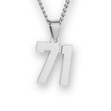 Number Pendant Necklace - Silver - ViViGleam