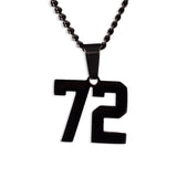 Number Pendant Necklace - Black - ViViGleam