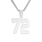 Number Pendant Necklace - Silver - ViViGleam