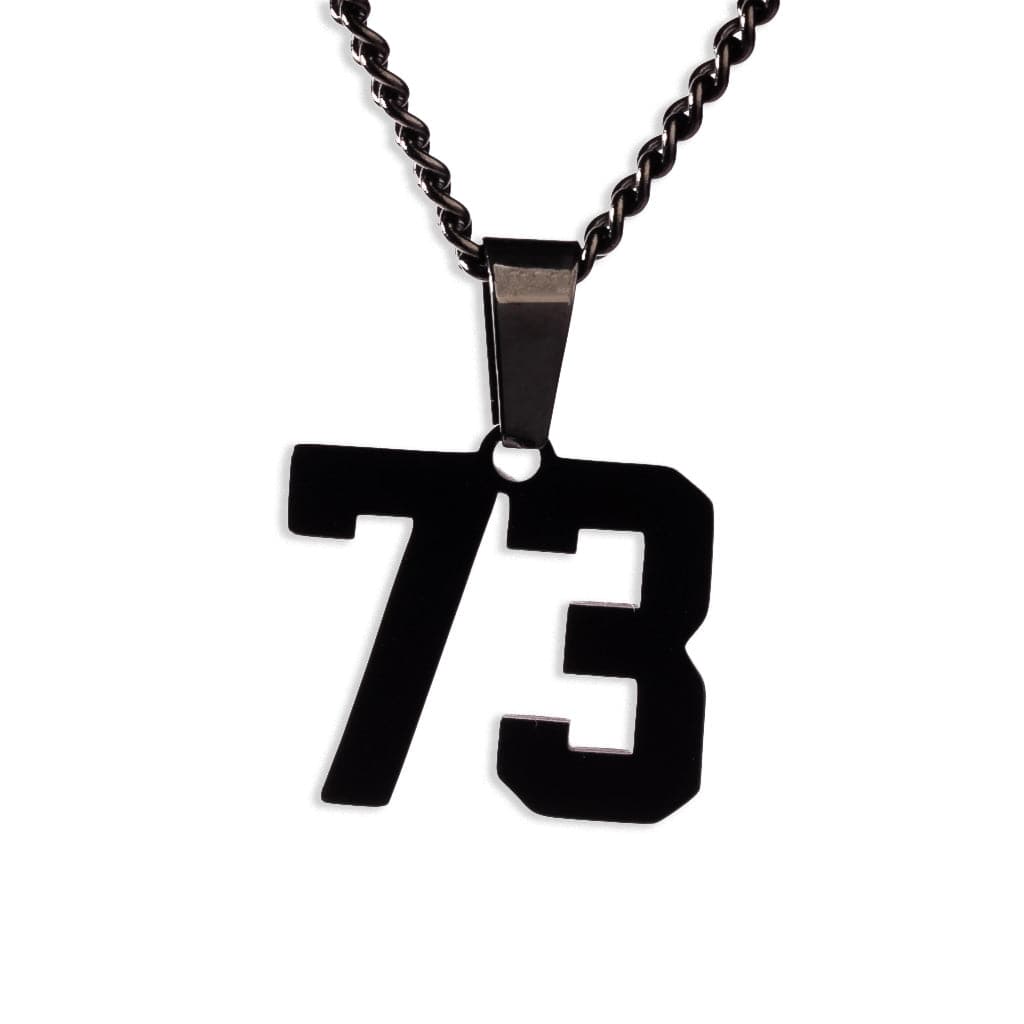 Number Pendant Necklace - Black - ViViGleam