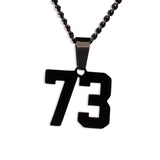 Number Pendant Necklace - Black - ViViGleam