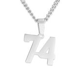 Number Pendant Necklace - Silver - ViViGleam