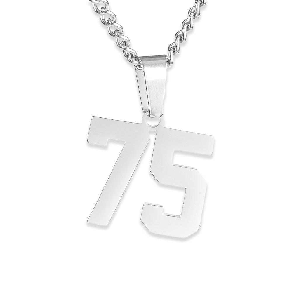Number Pendant Necklace - Silver - ViViGleam