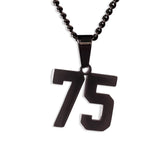 Number Pendant Necklace - Black - ViViGleam