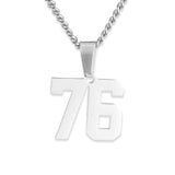 Number Pendant Necklace - Silver - ViViGleam