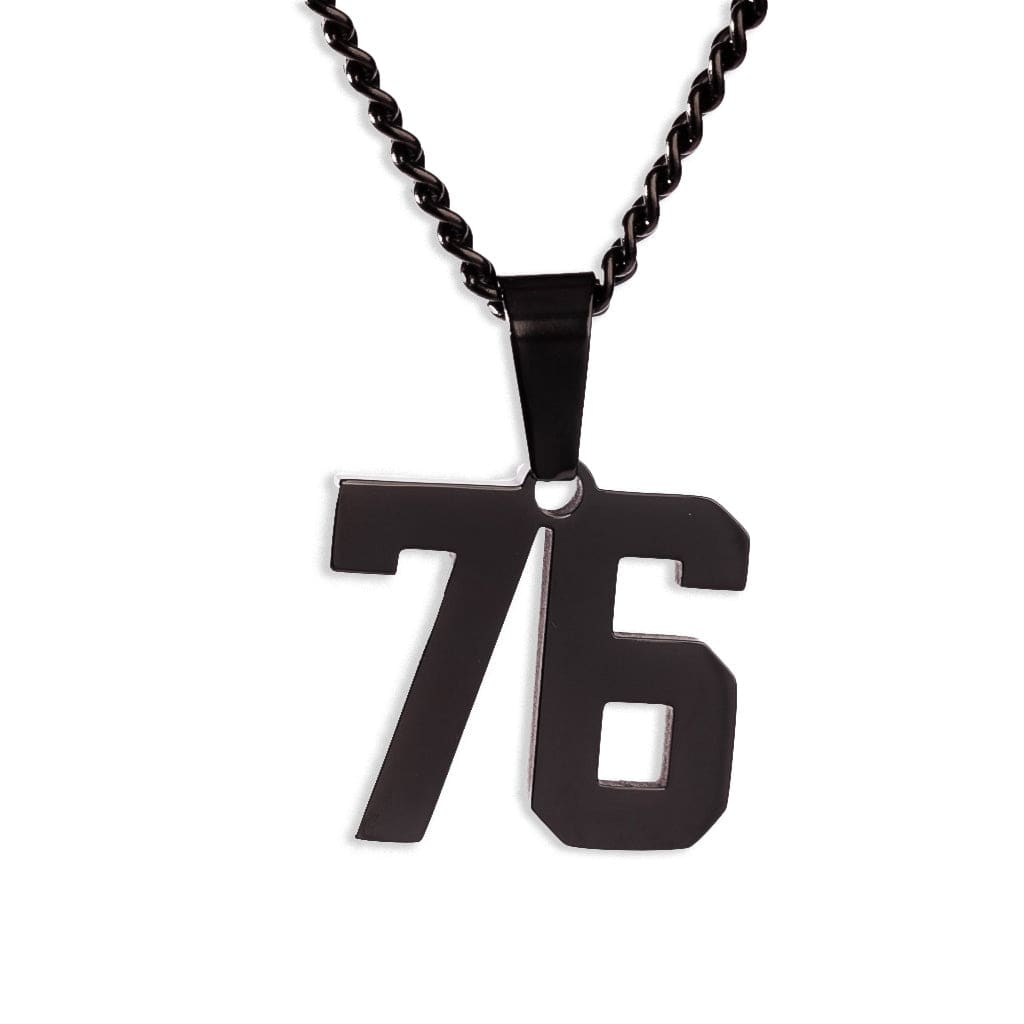 Number Pendant Necklace - Black - ViViGleam