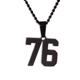 Number Pendant Necklace - Black - ViViGleam