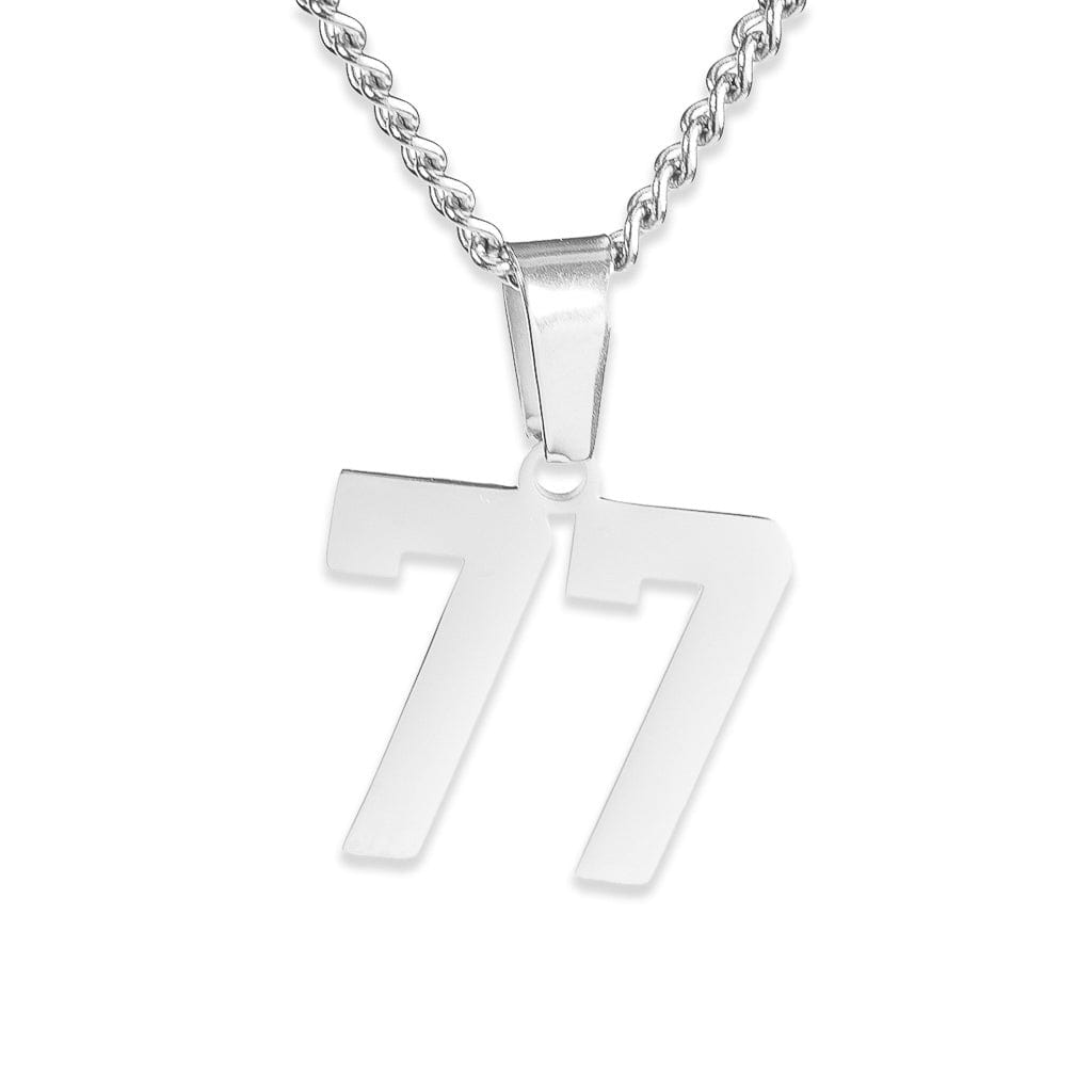 Number Pendant Necklace - Silver - ViViGleam