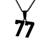 Number Pendant Necklace - Black - ViViGleam