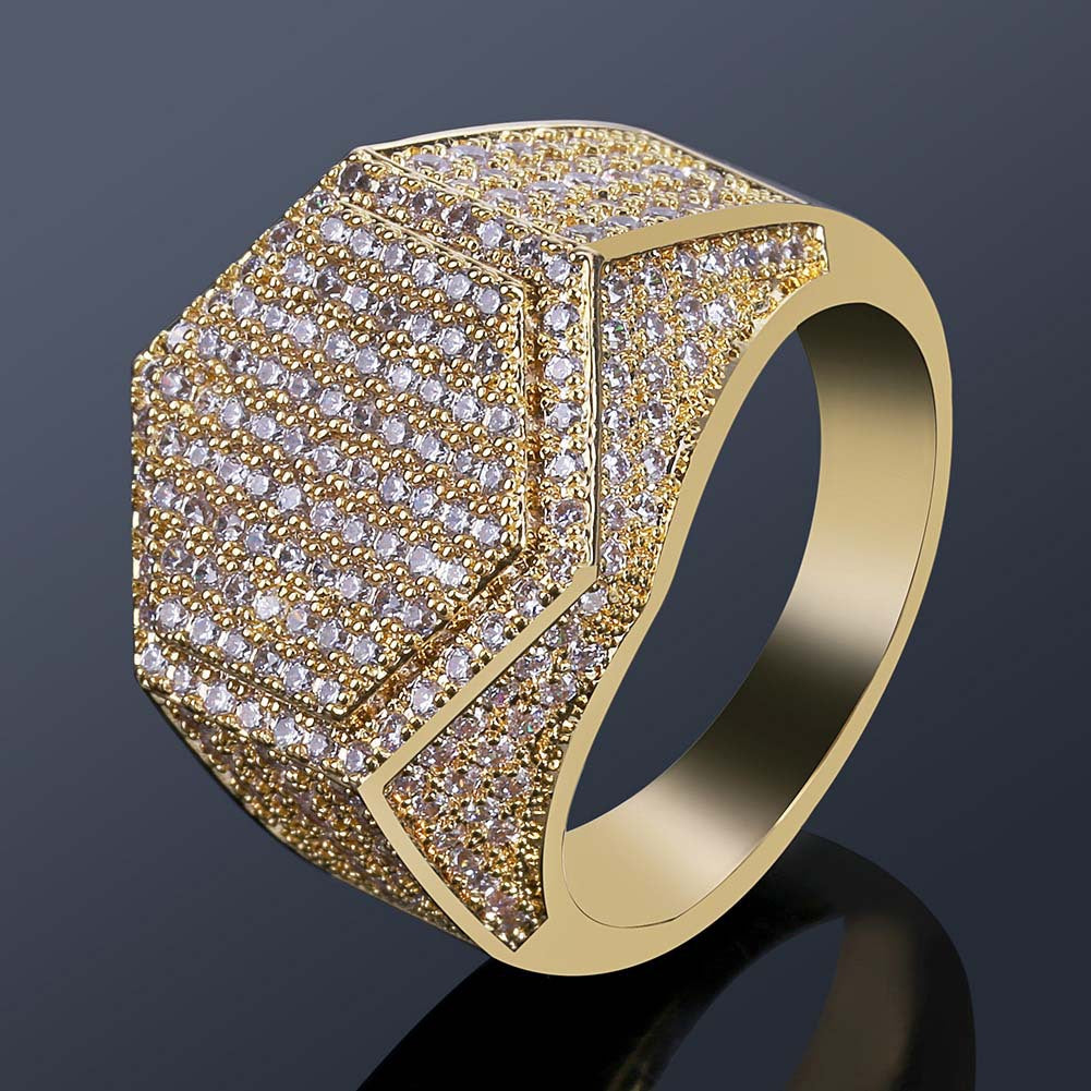 19mm Hexagon Hip Hop Ring - ViViGleam