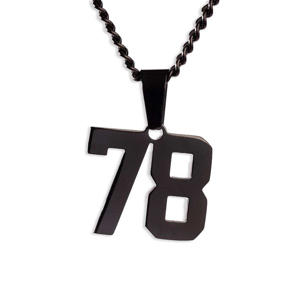 Number Pendant Necklace - Black - ViViGleam