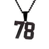 Number Pendant Necklace - Black - ViViGleam