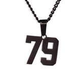 Number Pendant Necklace - Black - ViViGleam