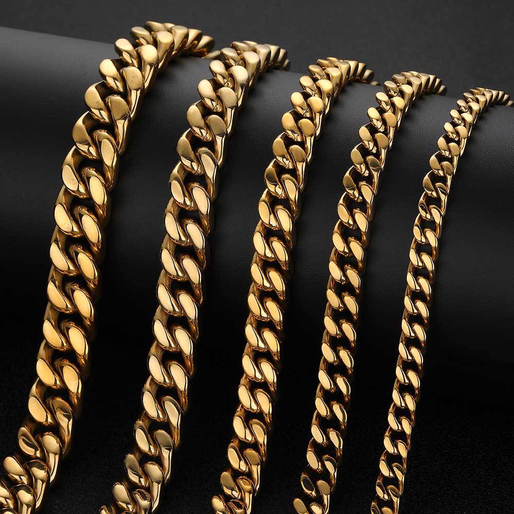 Cuban Link Chain - Yellow Gold(All Size) - ViViGleam