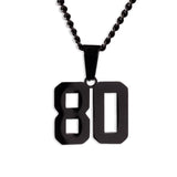 Number Pendant Necklace - Black - ViViGleam