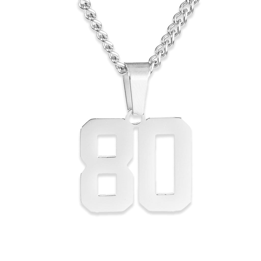Number Pendant Necklace - Silver - ViViGleam