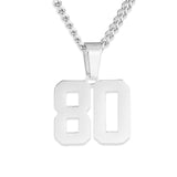 Number Pendant Necklace - Silver - ViViGleam