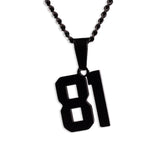 Number Pendant Necklace - Black - ViViGleam