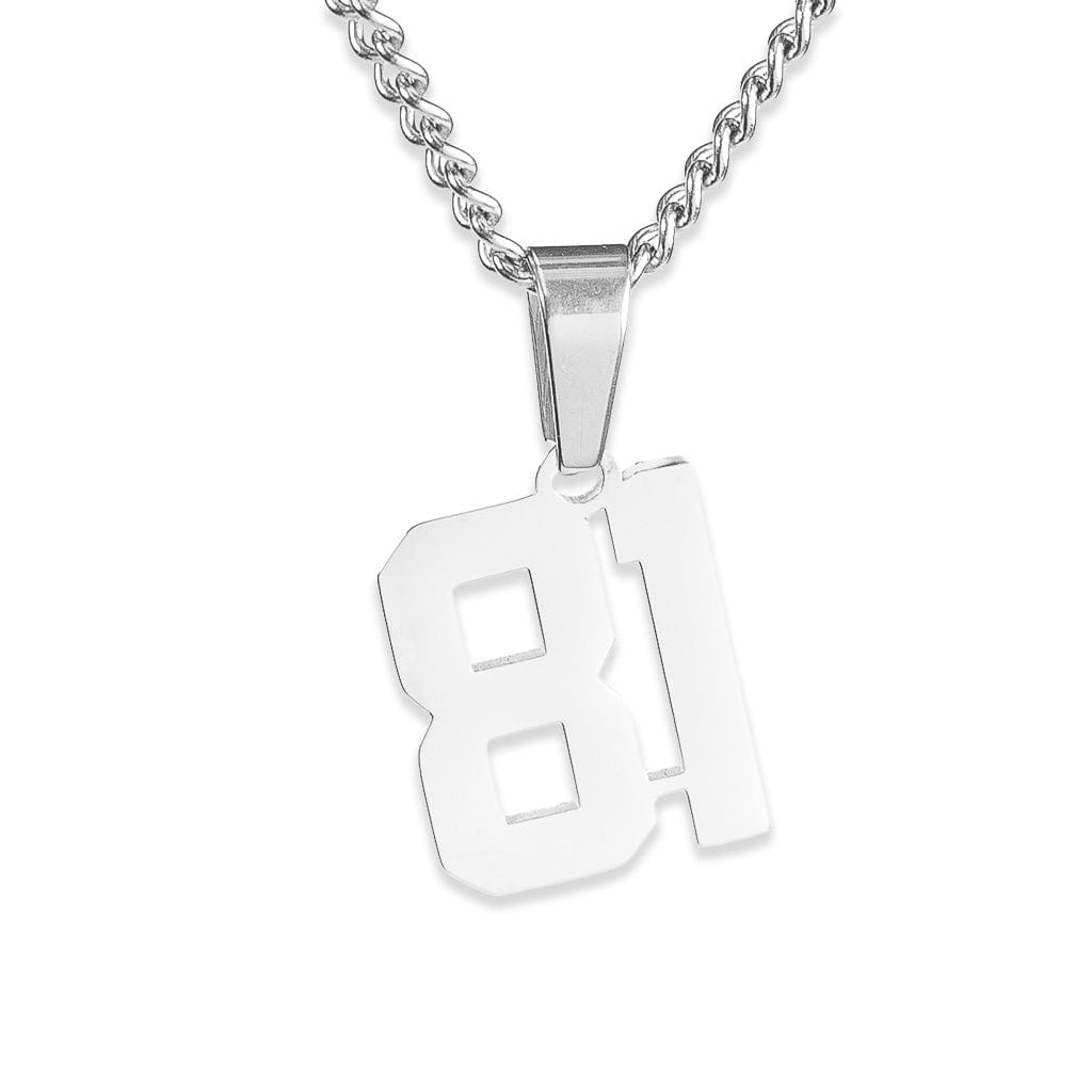 Number Pendant Necklace - Silver - ViViGleam