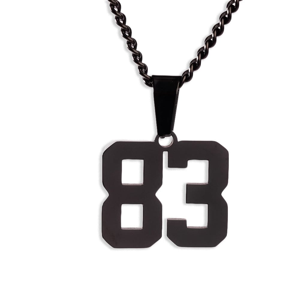Number Pendant Necklace - Black - ViViGleam