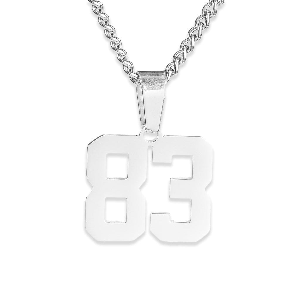 Number Pendant Necklace - Silver - ViViGleam
